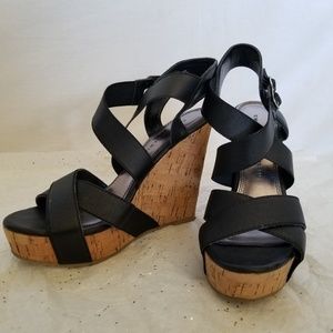 Chinese Laundry cork heel wedges